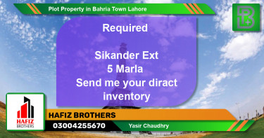 Residential Plot for Sale in Bahria Town, Lahore - (BP-63587)