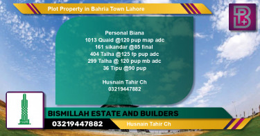 Residential Plot for Sale in Bahria Town, Lahore - (BP-63614)