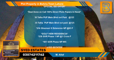Residential Plot for Sale in Bahria Town, Lahore - (BP-63620)