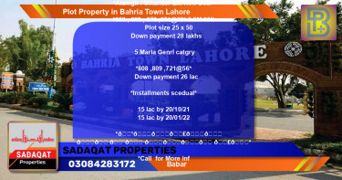 Residential Plot for Sale in Bahria Town, Lahore - (BP-63667)