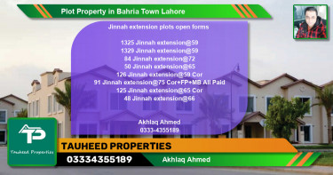 Residential Plot for Sale in Bahria Town, Lahore - (BP-63730)