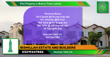 Residential Plot for Sale in Bahria Town, Lahore - (BP-63777)