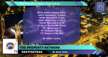 Residential Plot for Sale in Bahria Town, Lahore - (BP-63785)