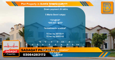 Residential Plot for Sale in Bahria Town, Lahore - (BP-63803)