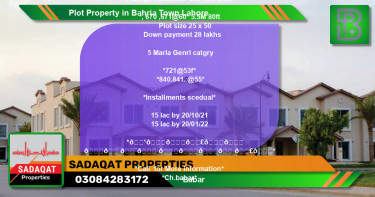 Residential Plot for Sale in Bahria Town, Lahore - (BP-63804)
