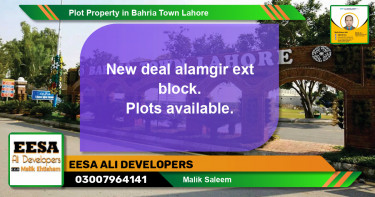 Residential Plot for Sale in Bahria Town, Lahore - (BP-63813)