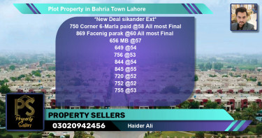 Residential Plot for Sale in Bahria Town, Lahore - (BP-63834)
