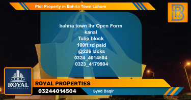 Residential Plot for Sale in Bahria Town, Lahore - (BP-63857)