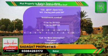 Residential Plot for Sale in Bahria Town, Lahore - (BP-63887)