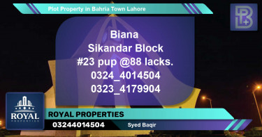 Residential Plot for Sale in Bahria Town, Lahore - (BP-63903)