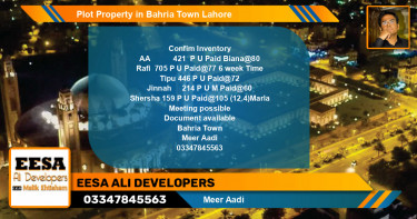 Residential Plot for Sale in Bahria Town, Lahore - (BP-63912)