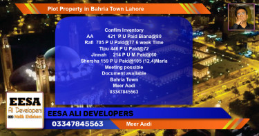 Residential Plot for Sale in Bahria Town, Lahore - (BP-63947)