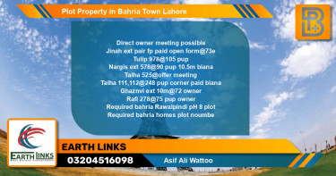 Residential Plot for Sale in Bahria Town, Lahore - (BP-63983)