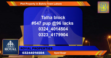 Residential Plot for Sale in Bahria Town, Lahore - (BP-64004)