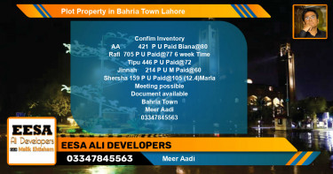 Residential Plot for Sale in Bahria Town, Lahore - (BP-64015)