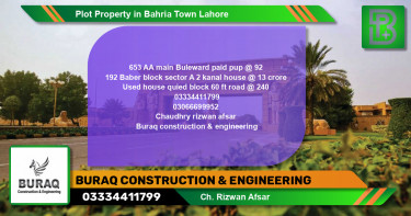 Residential Plot for Sale in Bahria Town, Lahore - (BP-64021)