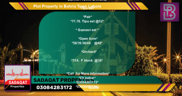 Residential Plot for Sale in Bahria Town, Lahore - (BP-64046)