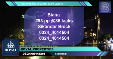 Residential Plot for Sale in Bahria Town, Lahore - (BP-64066)