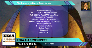 Residential Plot for Sale in Bahria Town, Lahore - (BP-64072)