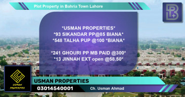 Residential Plot for Sale in Bahria Town, Lahore - (BP-64157)