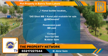 Residential Plot for Sale in Bahria Town, Lahore - (BP-64159)