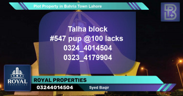 Residential Plot for Sale in Bahria Town, Lahore - (BP-64168)