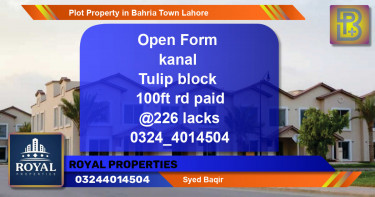 Residential Plot for Sale in Bahria Town, Lahore - (BP-64169)