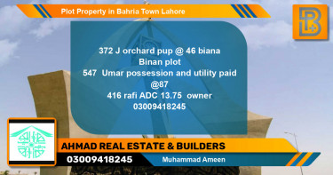 Residential Plot for Sale in Bahria Town, Lahore - (BP-64271)