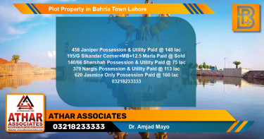 Residential Plot for Sale in Bahria Town, Lahore - (BP-64276)
