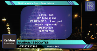 Residential Plot for Sale in Bahria Town, Lahore - (BP-64300)