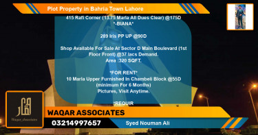 Residential Plot for Sale in Bahria Town, Lahore - (BP-64317)