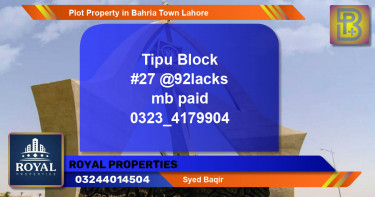 Residential Plot for Sale in Bahria Town, Lahore - (BP-64337)