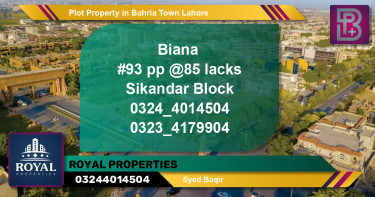 Residential Plot for Sale in Bahria Town, Lahore - (BP-64340)
