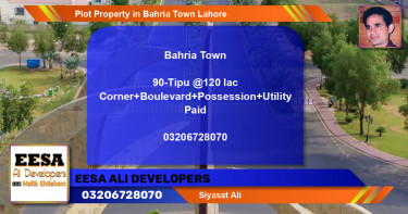 Residential Plot for Sale in Bahria Town, Lahore - (BP-64344)