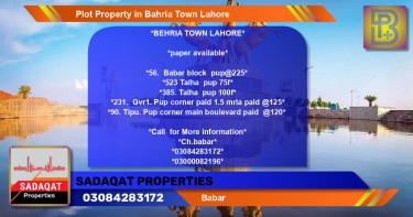 Residential Plot for Sale in Bahria Town, Lahore - (BP-64375)