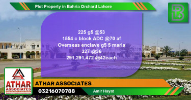 Residential Plot for Sale in Bahria Orchard, Lahore - (BP-64433)