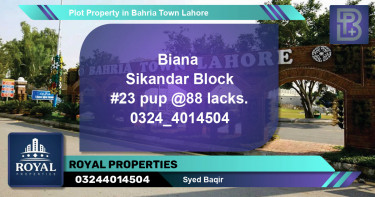 Residential Plot for Sale in Bahria Town, Lahore - (BP-64490)