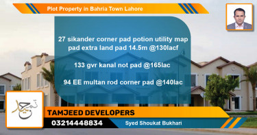 Residential Plot for Sale in Bahria Town, Lahore - (BP-64557)