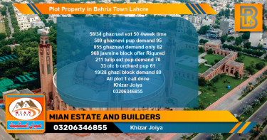 Residential Plot for Sale in Bahria Town, Lahore - (BP-64571)