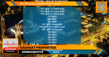 Residential Plot for Sale in Bahria Town, Lahore - (BP-64577)