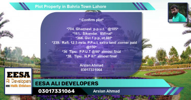 Residential Plot for Sale in Bahria Town, Lahore - (BP-64581)
