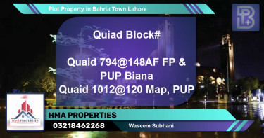 Residential Plot for Sale in Bahria Town, Lahore - (BP-64587)