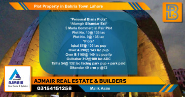Commercial Plot for Sale in Bahria Town, Lahore - (BP-64608)