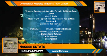 Commercial Property for Sale in Bahria Town, Lahore - (BP-64622)