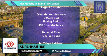 Residential Plot for Sale in Bahria Town, Lahore - (BP-64682)