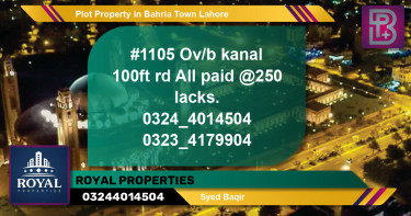 Residential Plot for Sale in Bahria Town, Lahore - (BP-64690)