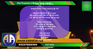 Commercial Plot for Sale in Bahria Town, Lahore - (BP-64691)