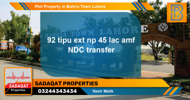Residential Plot for Sale in Bahria Town, Lahore - (BP-64703)