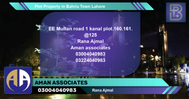 Residential Plot for Sale in Bahria Town, Lahore - (BP-64706)