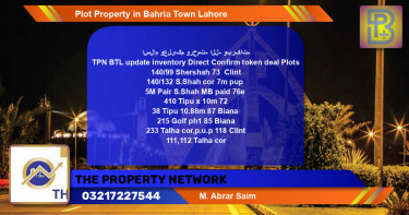 Residential Plot for Sale in Bahria Town, Lahore - (BP-64760)